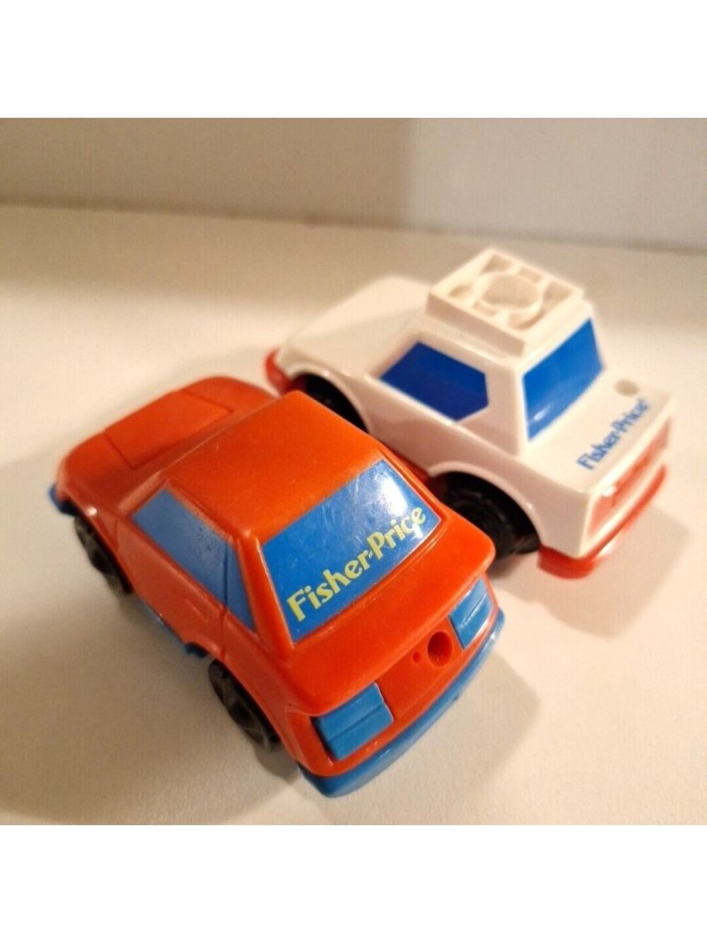 Fisher Price Flip Track Rail Ambulance & Red Blue Car 1992 3" Replacement Lot - Picture 8 of 9